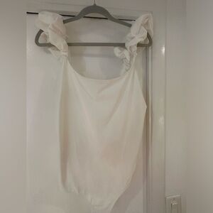 Ruffle strap bodysuit from express